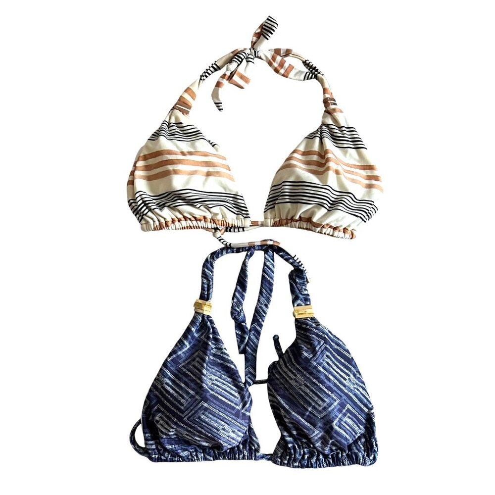 ViX Bundle Womens Sz L Bikini Top W/ Gold Accent Straps